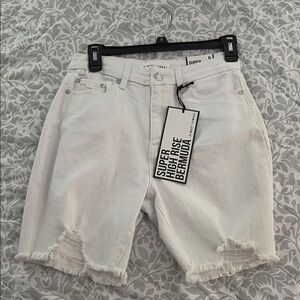 Almost Famous White Bermuda Shorts Distressed Casual
